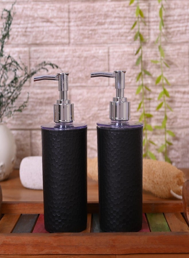 Shenron Refillable Hand Soap Dispenser|Unbreakable Liquid Soap/Shampoo/Hand Wash/Sanitizer/Lotion Dispenser Plastic Bottle for Kitchen,Wash-Basin and Bathroom(Color : Black,Set of 2),250 ml - Image 1